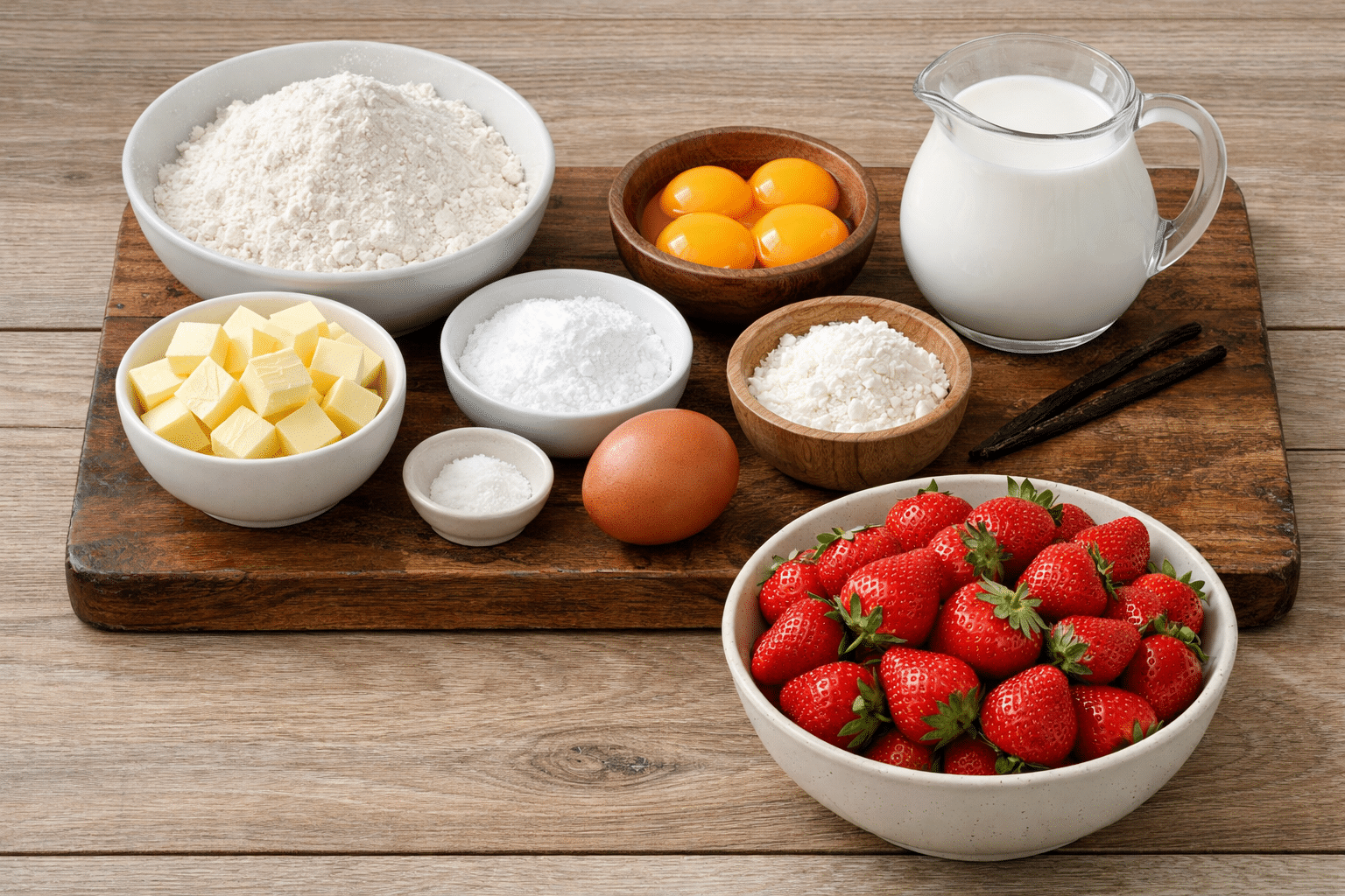 La Liste des Ingrédients : Tarte aux Fraises et à la Crème Pâtissière