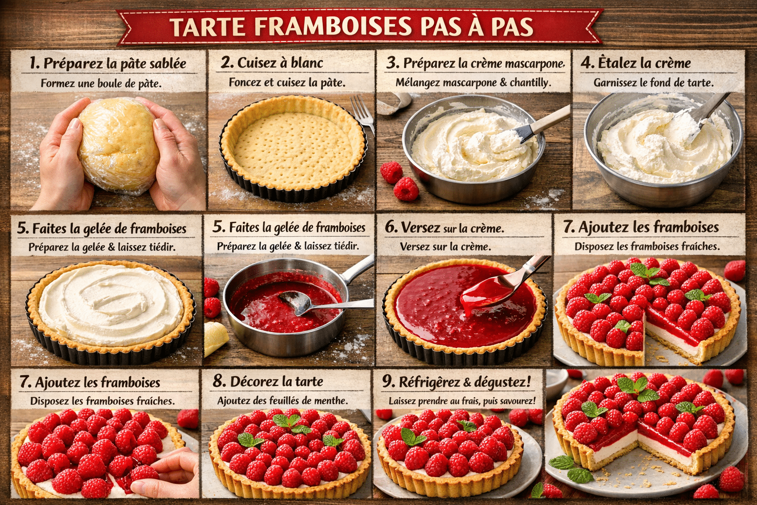 Étape par Étape: arte au Mascarpone et aux Framboises : La Recette Fraîche et Élégante avec Gelée Brillante