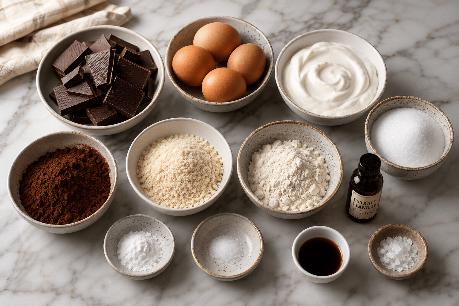 La Liste des Ingrédients : Fondant au Chocolat Léger sans Sucre ni Beurre
