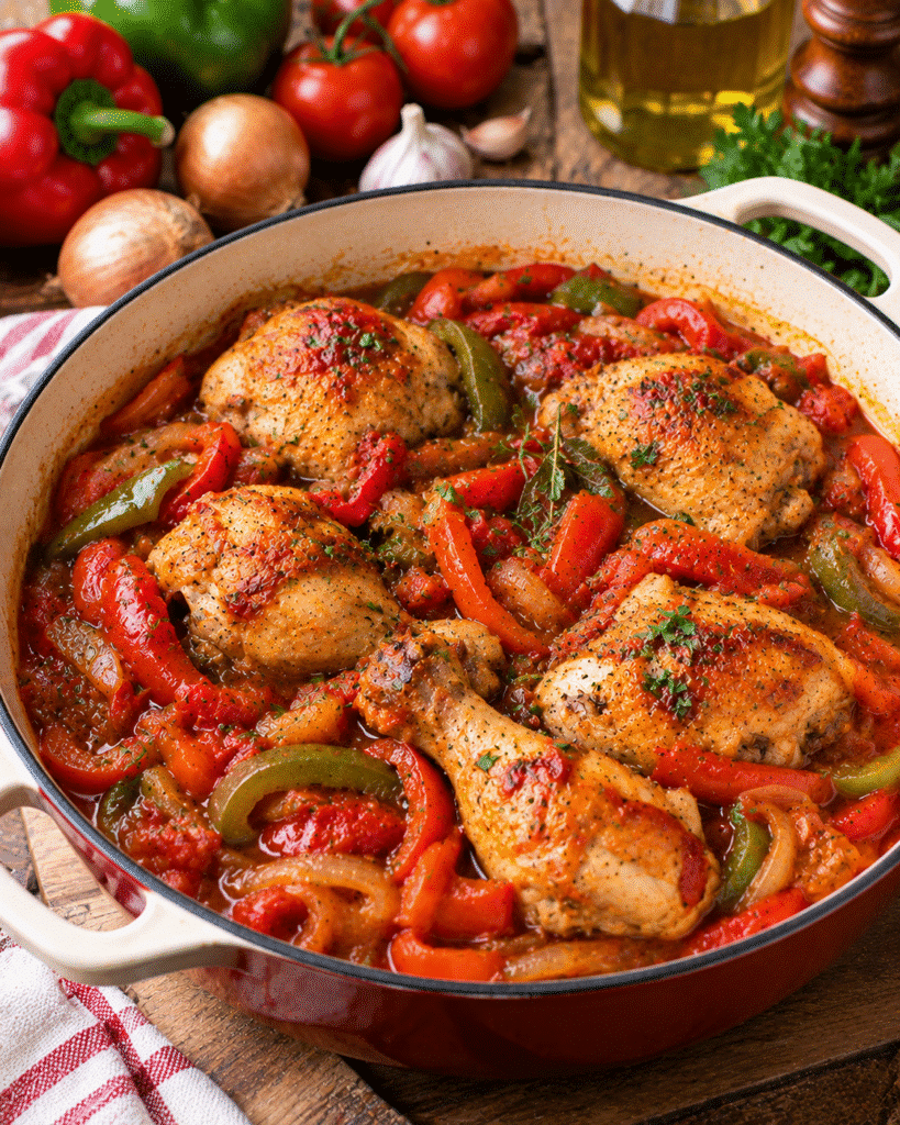 Poulet basquaise savoureux : Une Recette Familiale et Inratable !