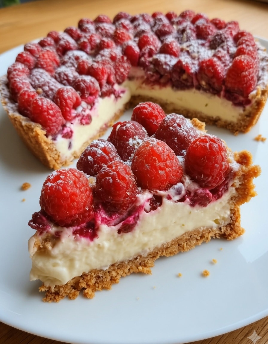 Tarte Sans Cuisson aux Framboises et Spéculoos RECETTE FACILE