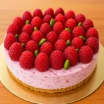 mousse framboise et biscuit pistache