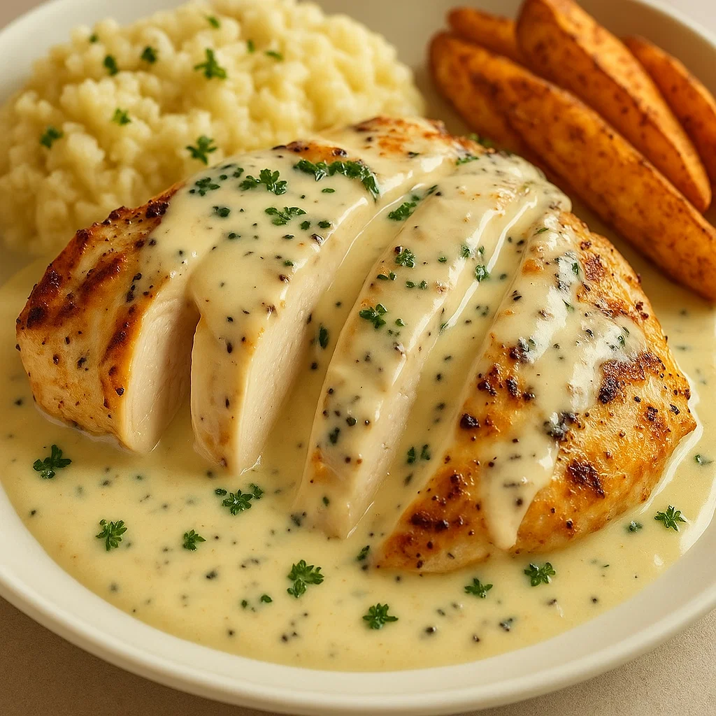 Poulet Sauce Boursin à l’Ail et Fines Herbes