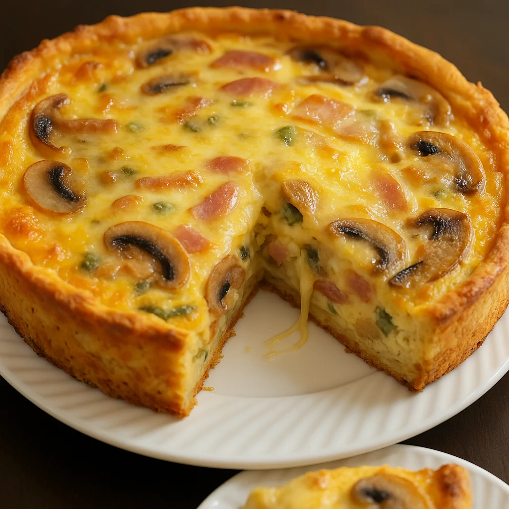 quiche sans pâte au thon et champignons