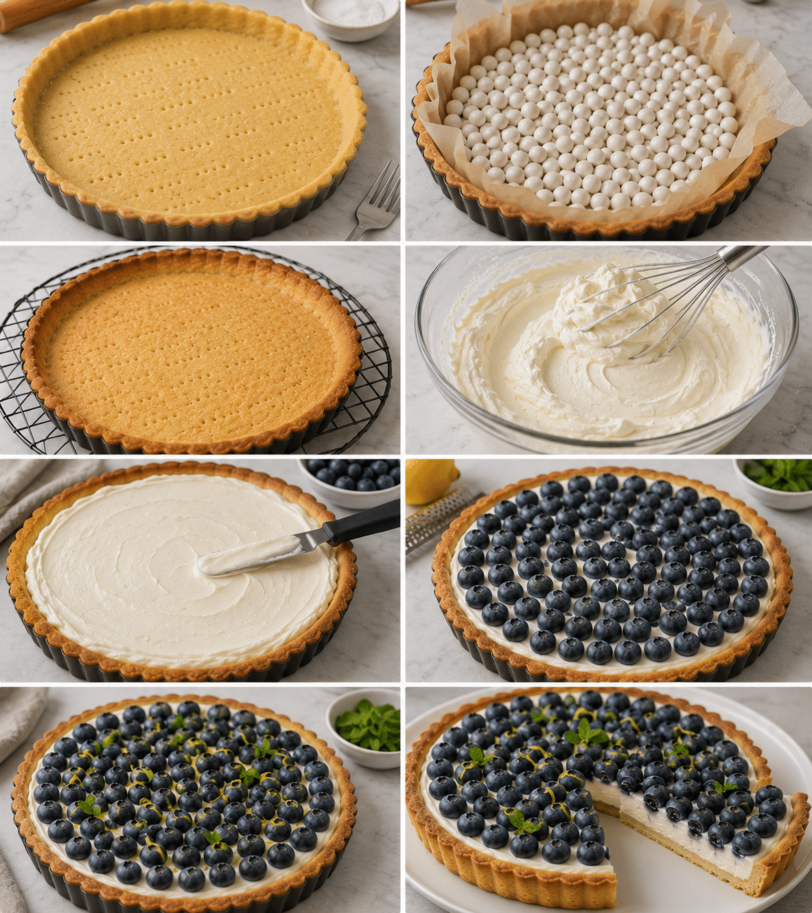 Tarte au Mascarpone et aux Myrtilles : le dessert frais, crémeux et ultra gourmand Tarte au Mascarpone et aux Myrtilles : le dessert frais, crémeux et ultra gourmand