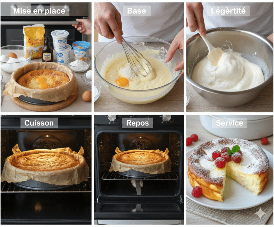 Préparation Étape par Étape: gâteau léger au yaourt façon nuage
