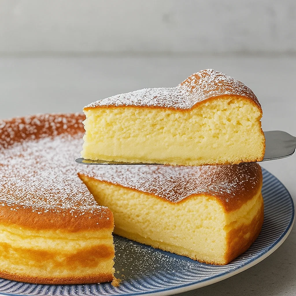 gateau-leger-au-yaourt-facon-nuage-4 Gâteau léger au yaourt façon nuage doré dans le four, en train de gonfler pendant la cuisson.
