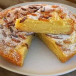 la tarte italienne de grand-mère torta della nonna garnie de pignons de pin et saupoudrée de sucre glace