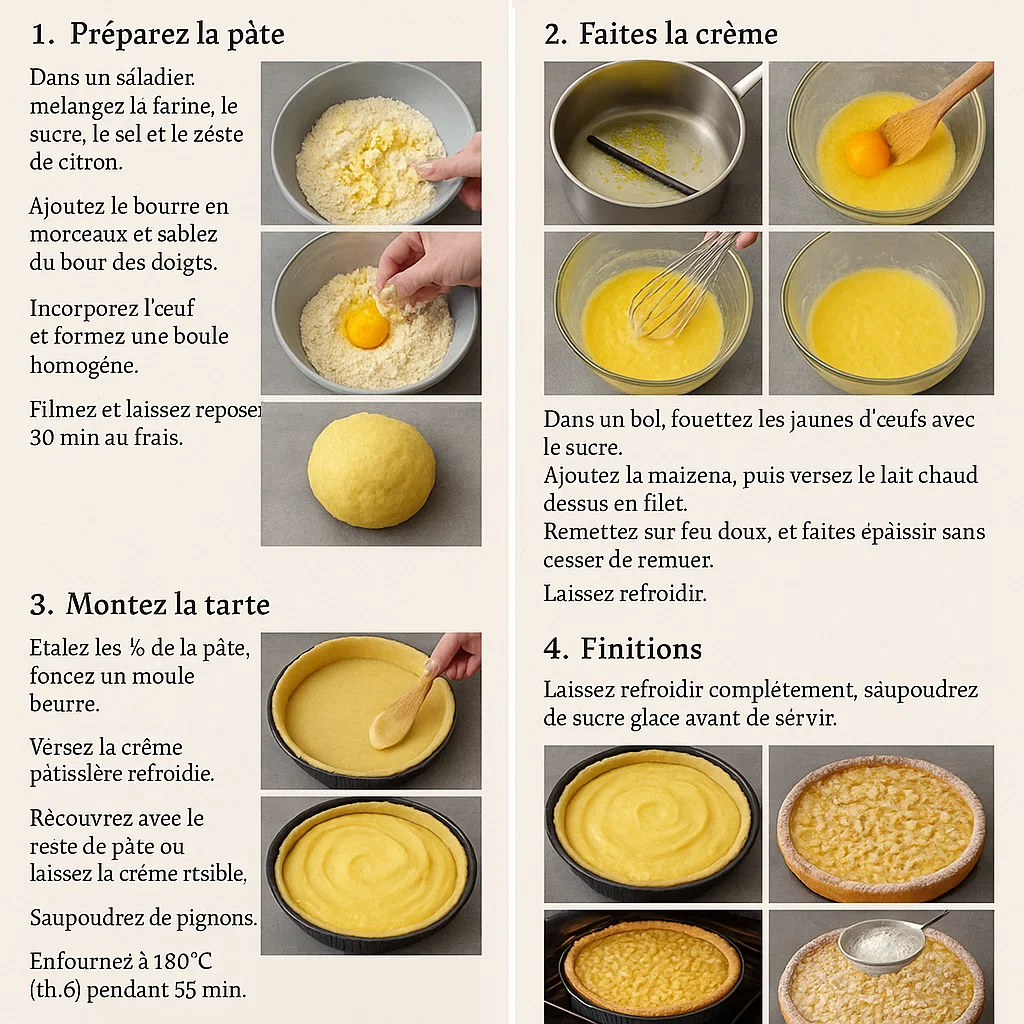 la-tarte-italienne-de-grand-mere-torta-della-nonna-4 la tarte italienne de grand-mère torta della nonna entière sur une table rustique