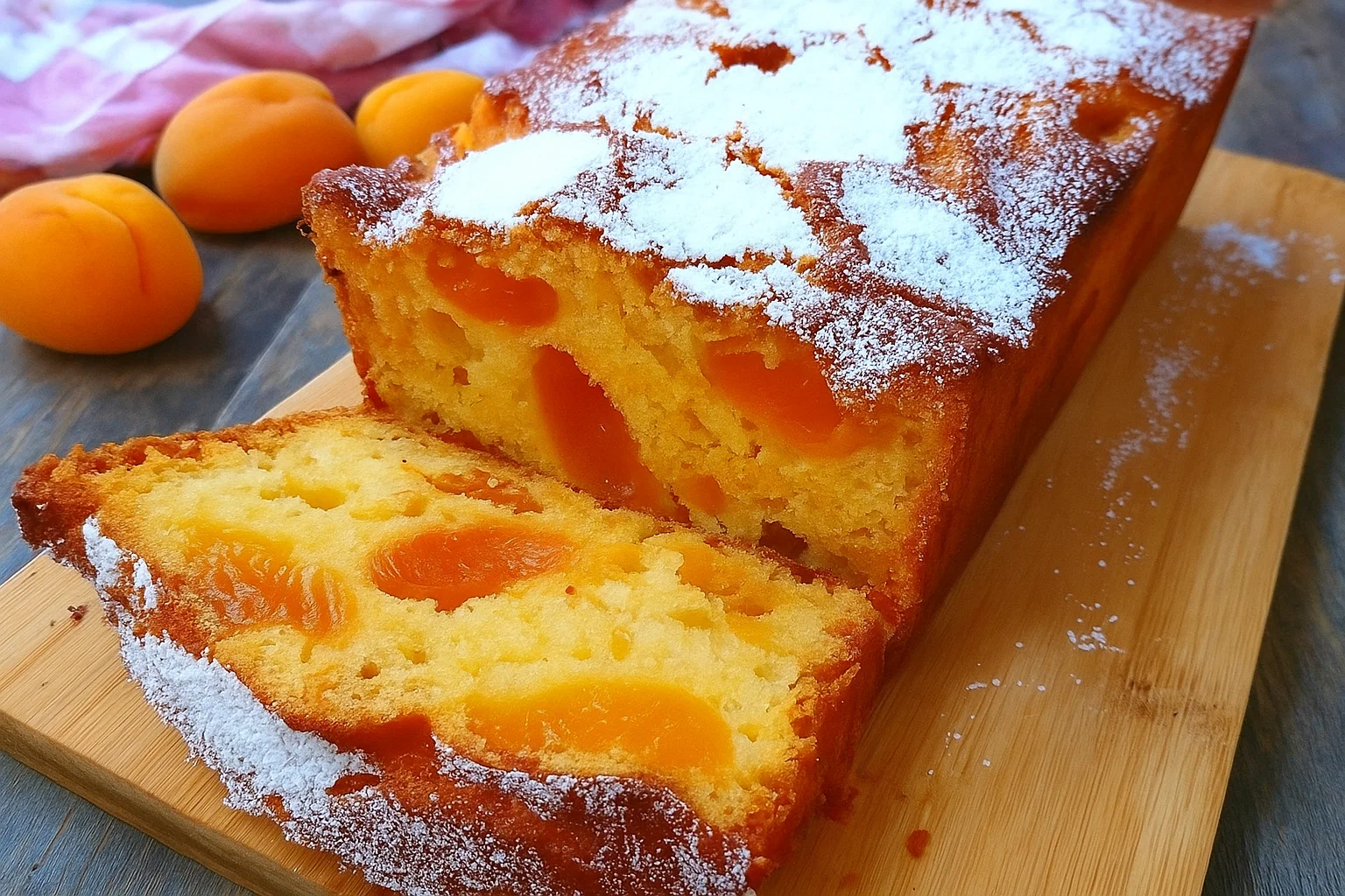 Cake-au-Yaourt-aux-Abricots-1 Incorporation délicate des morceaux d'abricots dans la pâte onctueuse du cake au yaourt.