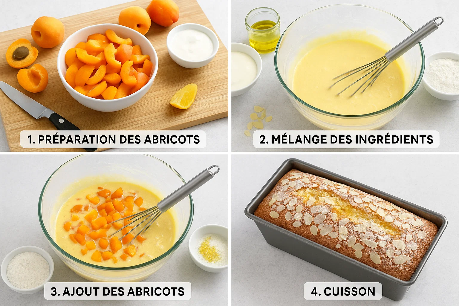 Cake-au-Yaourt-aux-Abricots-2 Cake au yaourt aux abricots entier, doré et appétissant, refroidissant sur une grille de pâtisserie.
