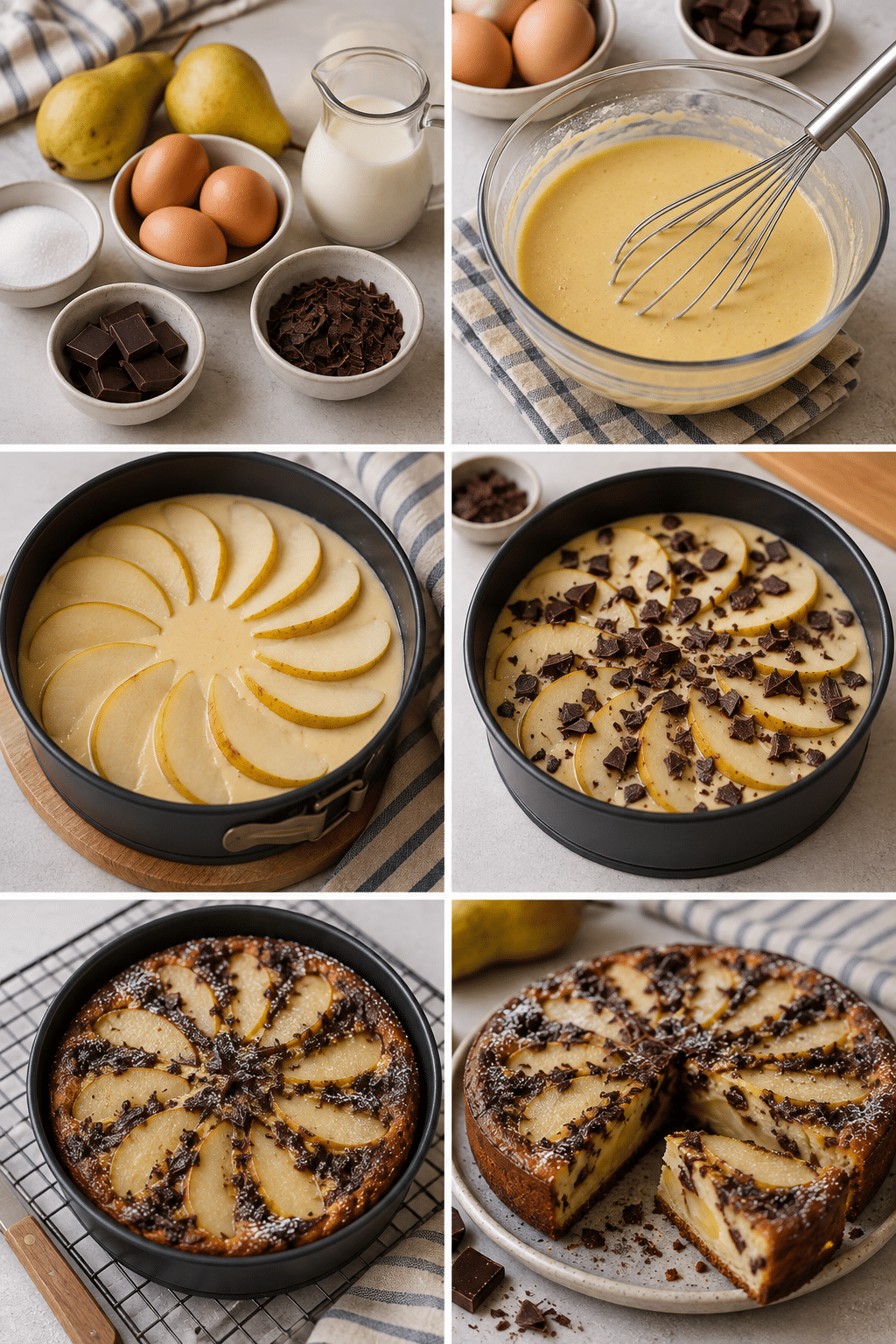 Clafoutis aux poires et au chocolat noir (moelleux et fondant) Clafoutis aux poires et au chocolat noir (moelleux et fondant)