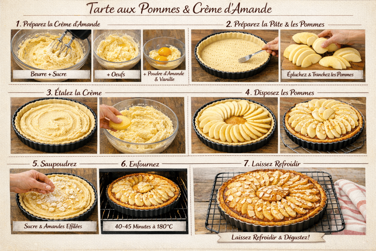 Comment faire la Tarte aux Pommes à la Crème d'Amande Comment faire la Tarte aux Pommes à la Crème d'Amande