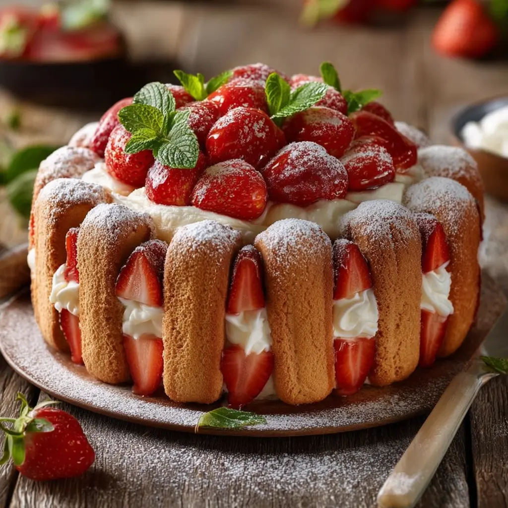 Charlotte aux Fraises Façon Tiramisu