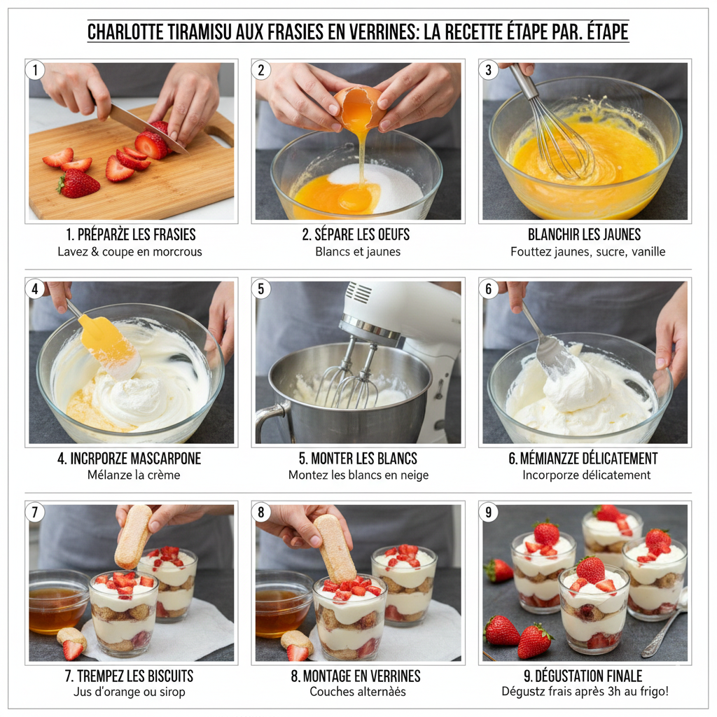 Charlotte aux fraises façon tiramisu