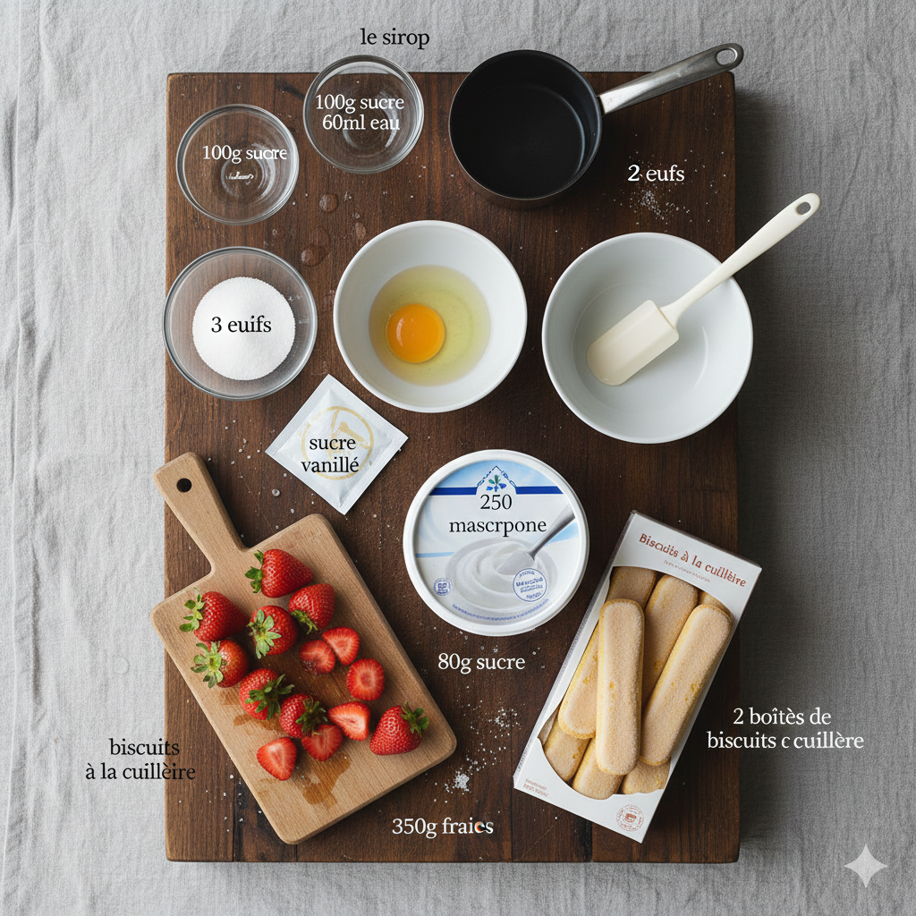 Charlotte aux fraises façon tiramisu