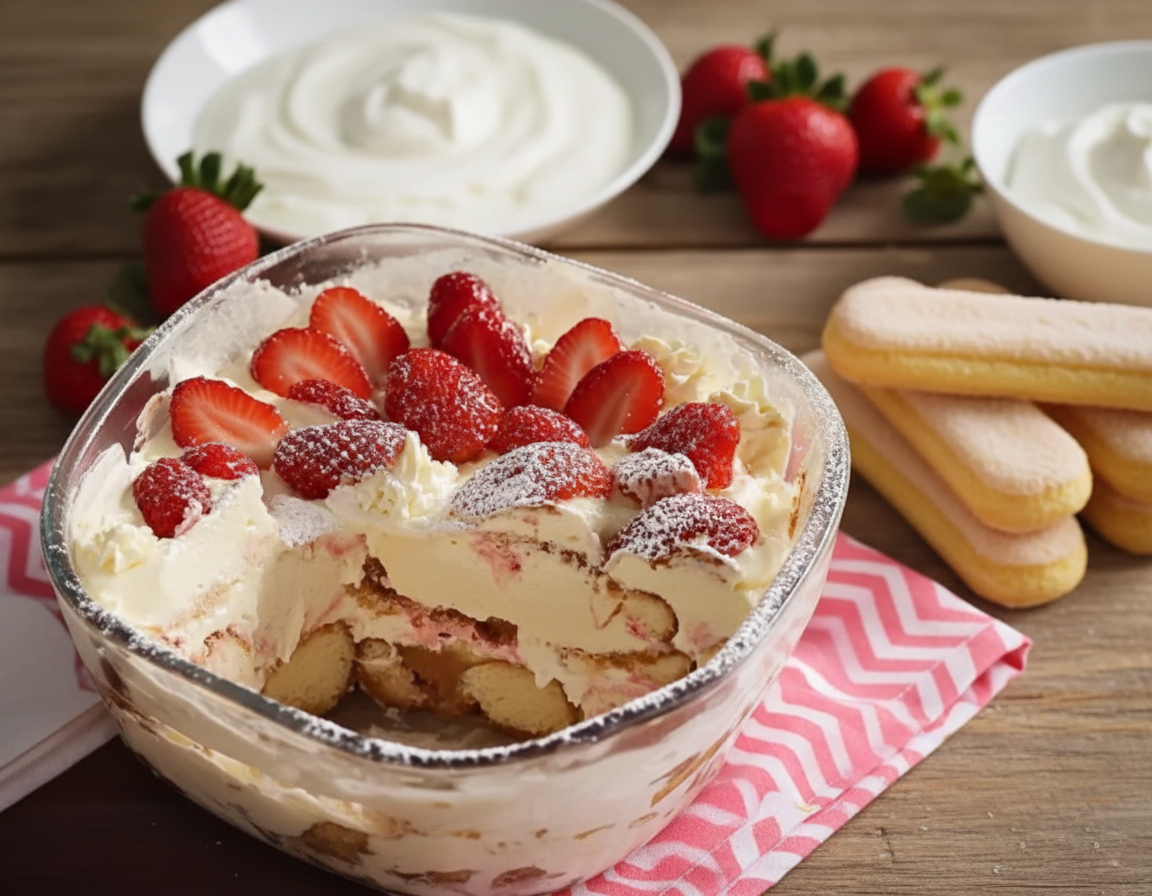 Charlotte aux Fraises Façon Tiramisu 889 Charlotte aux fraises façon tiramisu recette simple