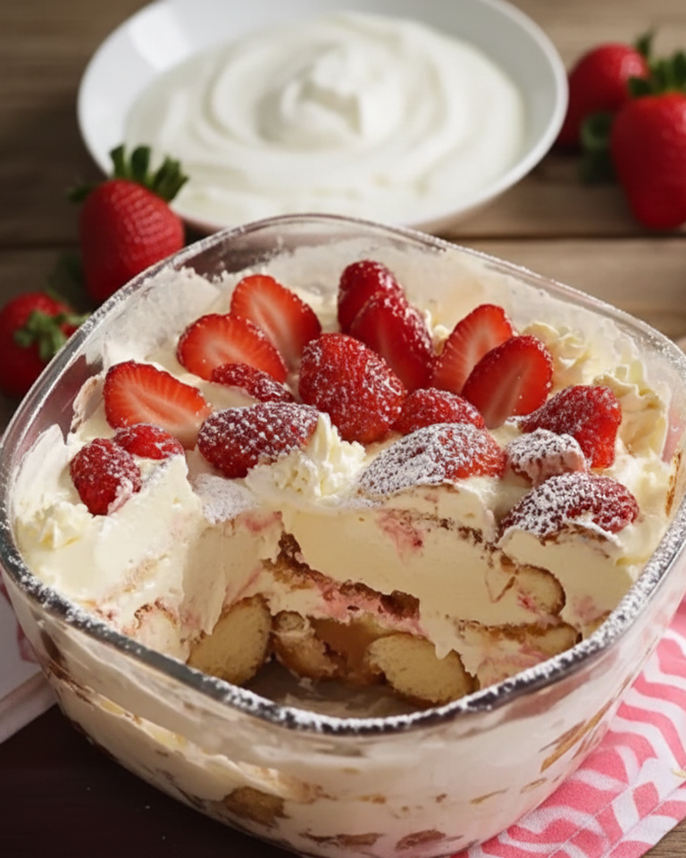 Charlotte aux fraises façon tiramisu Recette Facile