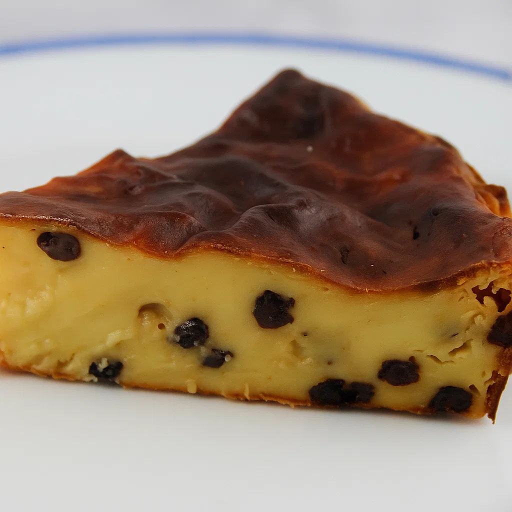 Ingrédients pour le Flan Pâtissier au Rhum et Raisins : lait, œufs, raisins secs macérant dans du rhum, gousse de vanille et sucre.