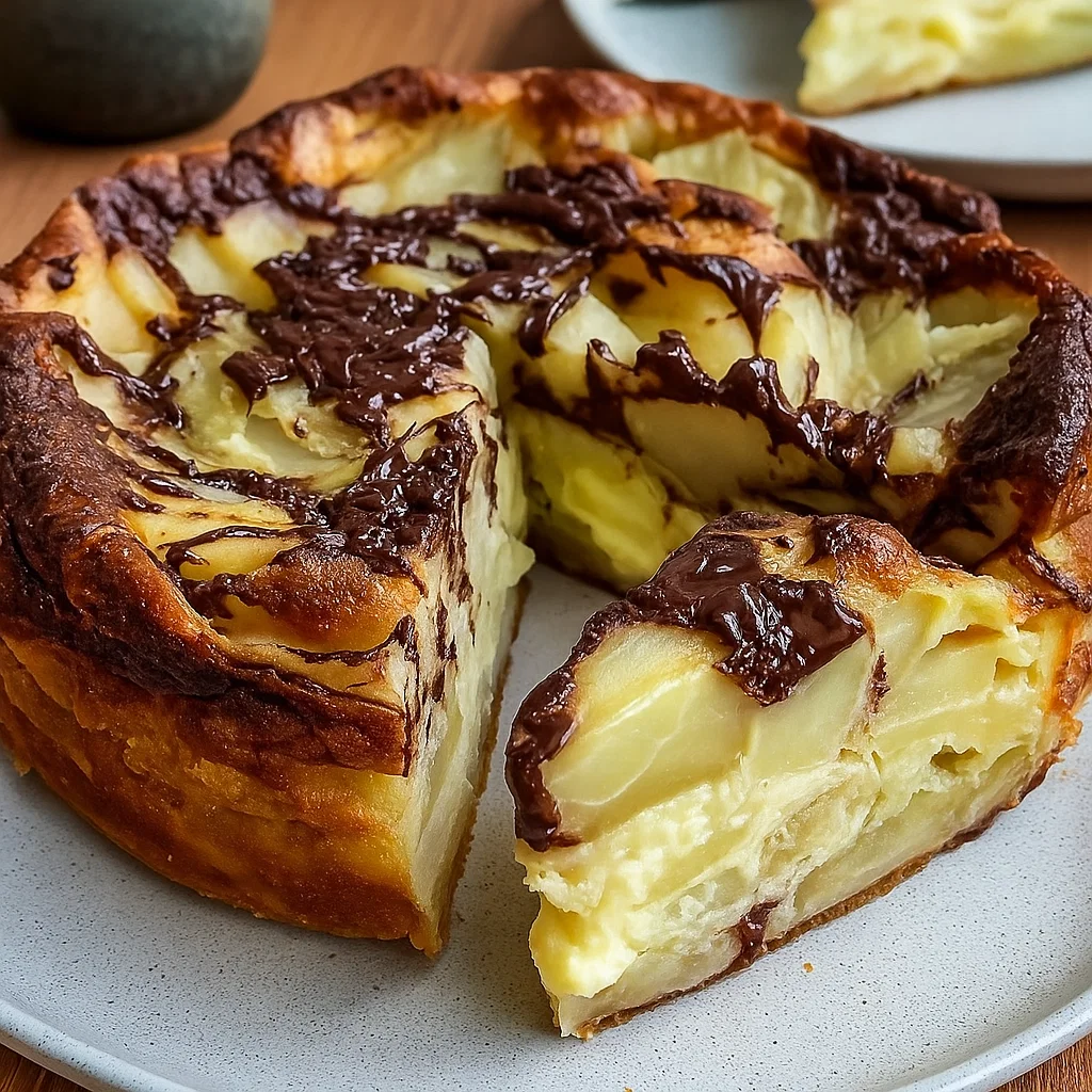 Le Clafoutis Pommes & Chocolat 2 Gros plan sur la pâte à clafoutis liquide et lisse dans un bol, prête à être versée.