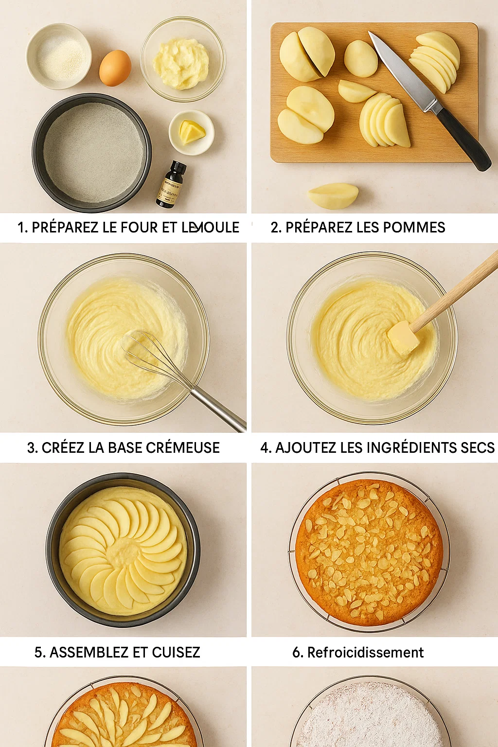 Namandier aux pommes moelleux 1 Part de Namandier aux pommes moelleux servie sur une assiette, révélant la texture fondante et les morceaux de pommes.