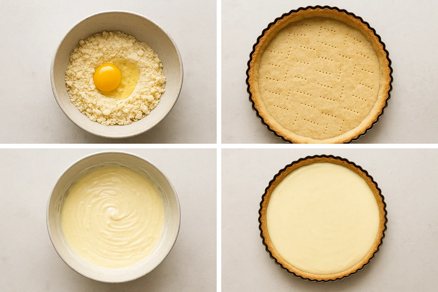 Tarte au Citron au Mascarpone 3 Une Tarte au Citron au Mascarpone entière, démoulée et posée sur un plat à tarte, décorée de quelques baies et de sucre glace.