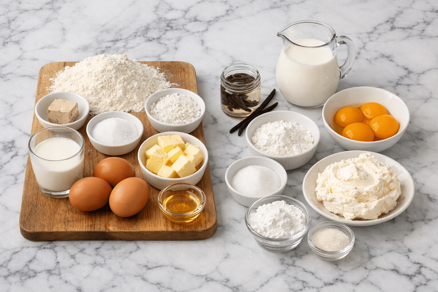 La Liste des Ingrédients : La Vraie Tarte Tropézienne : La Brioche Moelleuse, la Crème Onctueuse et le Sucre Glace qui Font Fondre Tout le Monde