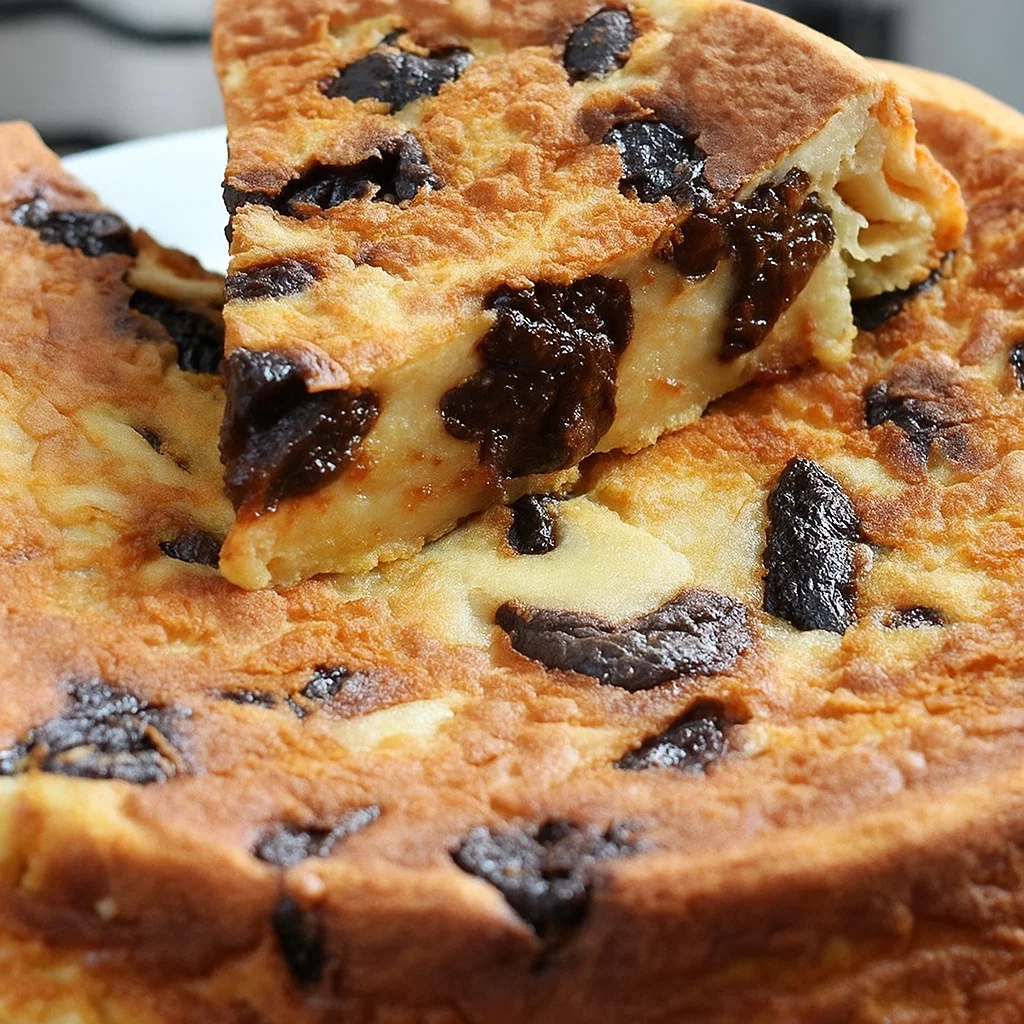 Ingrédients pour le Far Breton Traditionnel aux Pruneaux : lait entier, farine, œufs, pruneaux, rhum et beurre demi-sel.