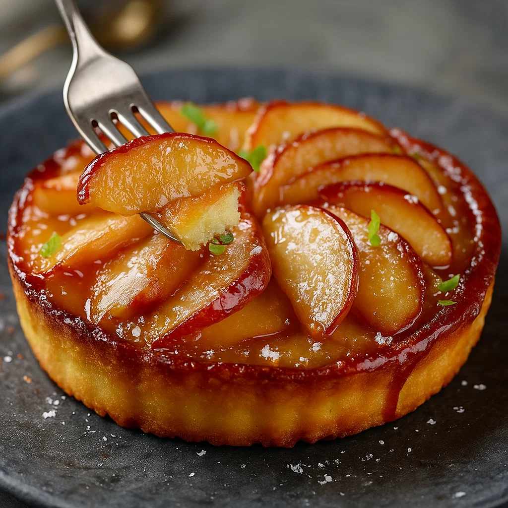 Ingrédients pour Tartelettes Fines Maison Pommes : pâte feuilletée, fines lamelles de pommes, beurre fondu et sucre.