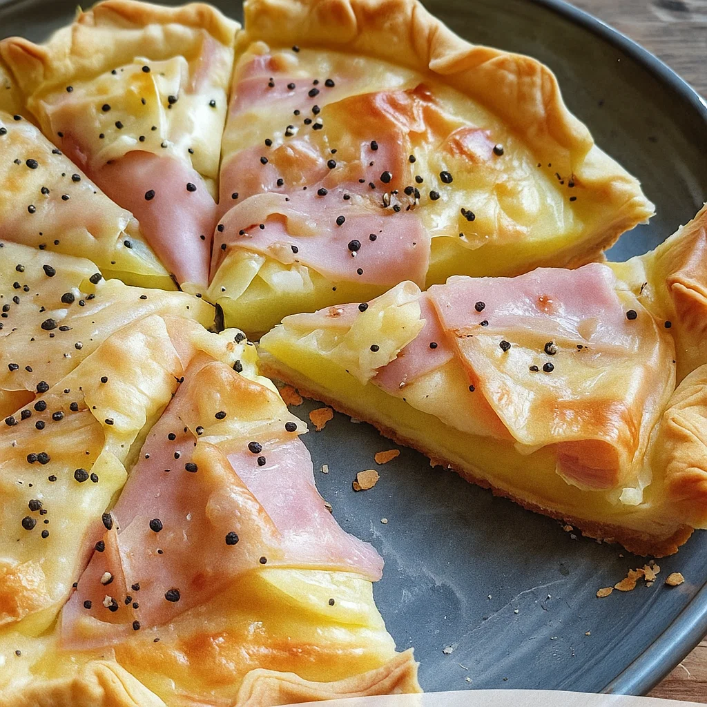 Tarticlette – La Tarte Façon Raclette 2 Ingrédients pour la Tarticlette – La Tarte Façon Raclette : pâte feuilletée, fromage à Raclette, pommes de terre cuites, charcuterie et ciboulette fraîche.