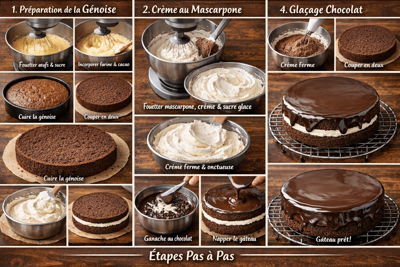 Étape par Étape Gâteau Fondant Chocolat et Mascarpone Recette Facile
