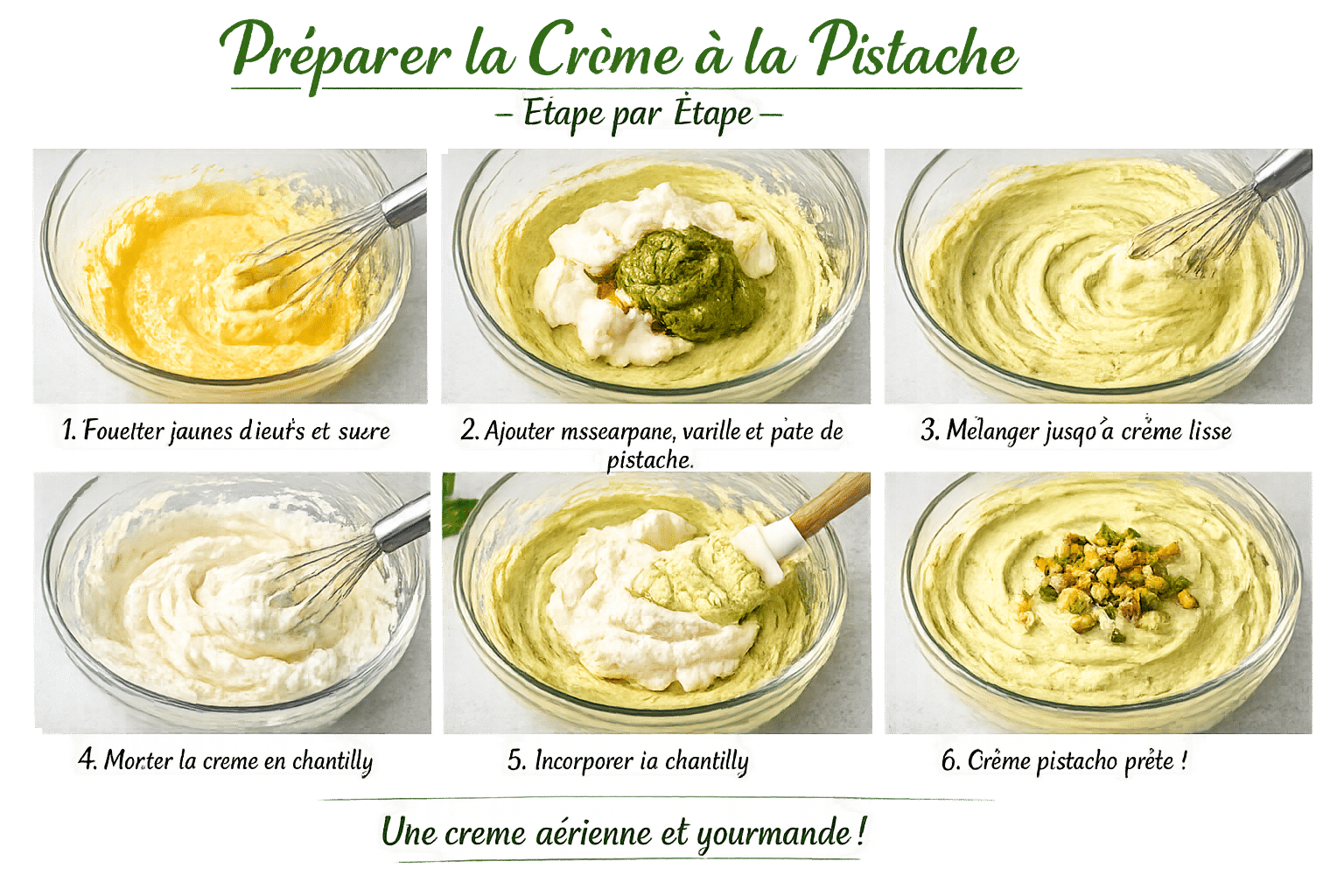 Préparer la crème à la pistache