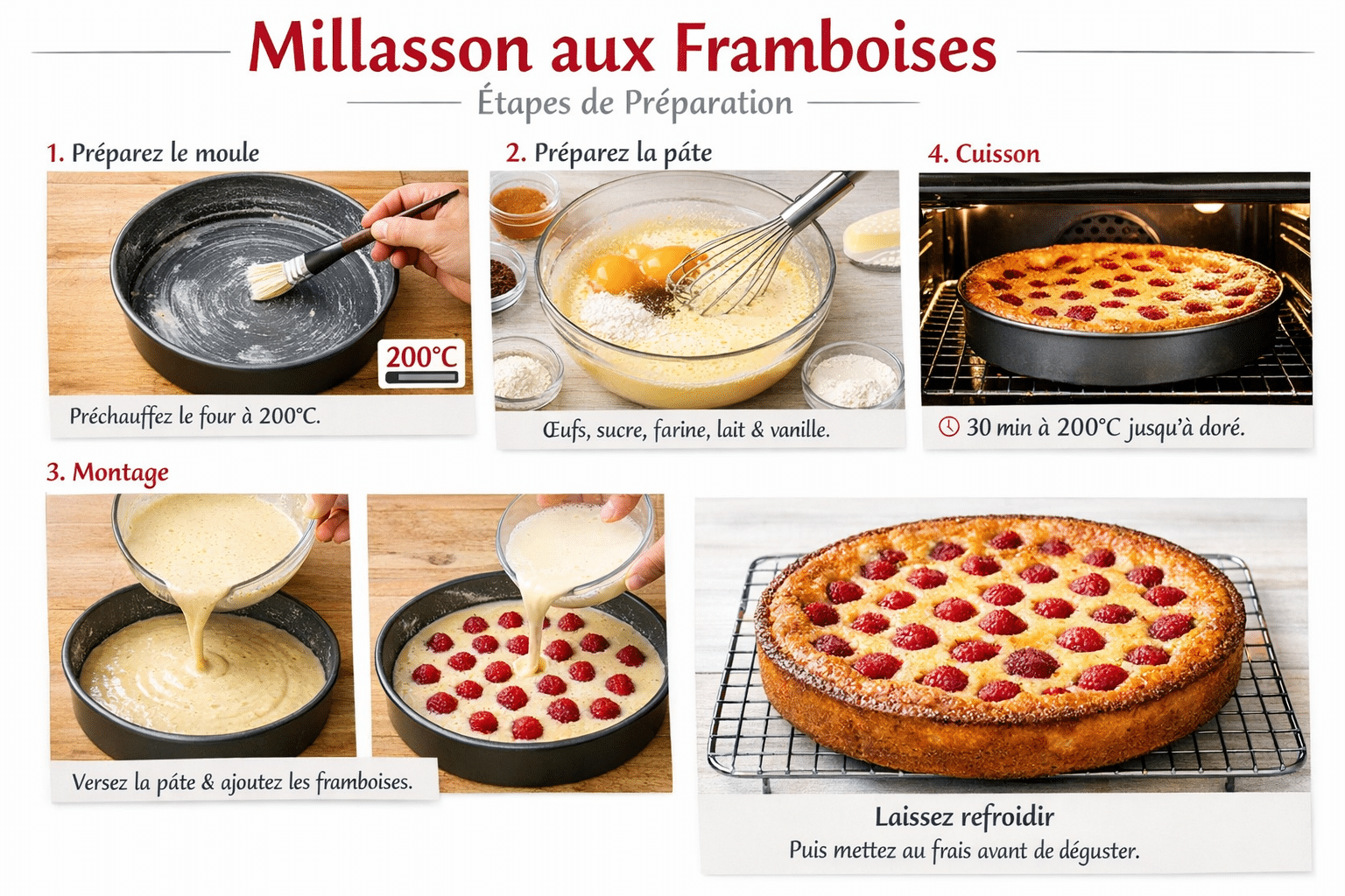 Préparation étape par étape 1. Préparer le four et le moule