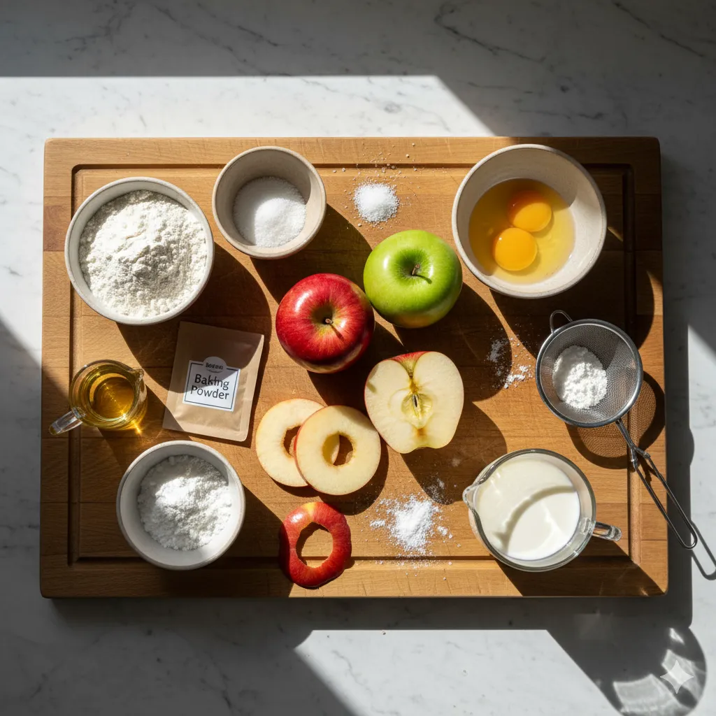 Beignets aux Pommes dorés en train de frire dans une poêle remplie d'huile chaude.