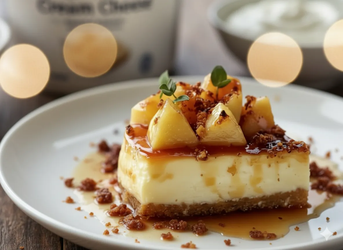 Pâte à gâteau crémeuse avec les dés de pommes mélangés, prêts à être versés dans le moule.