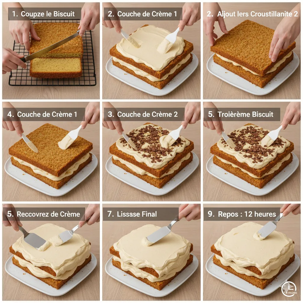 Bûche café-noisette croustillante