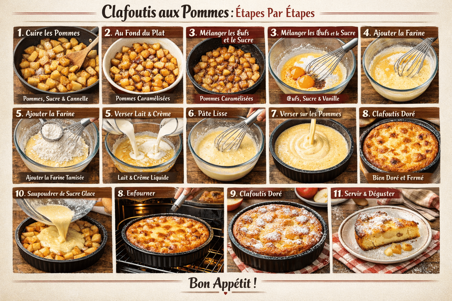 Clafoutis Express aux Pommes step by step