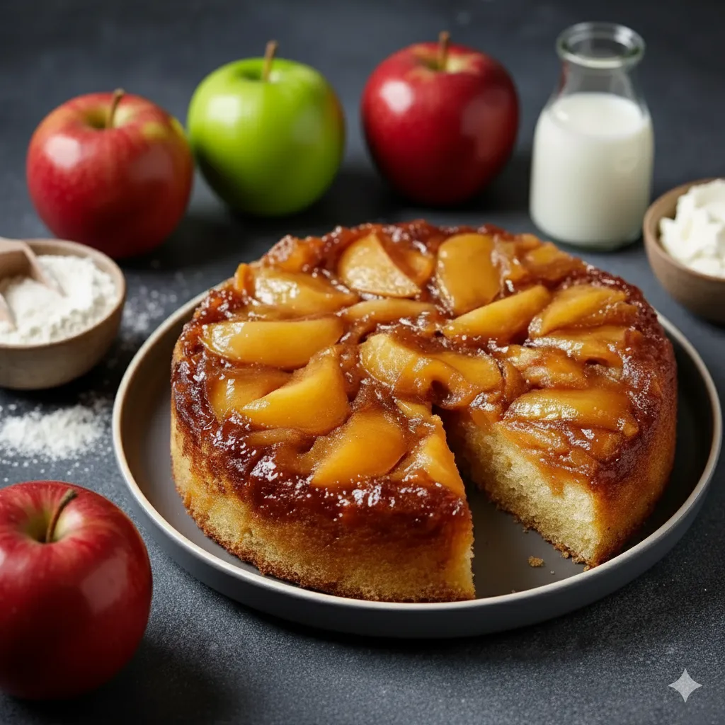Gâteau renversé aux pommes caramélisées : Un délice réconfortant à essayer