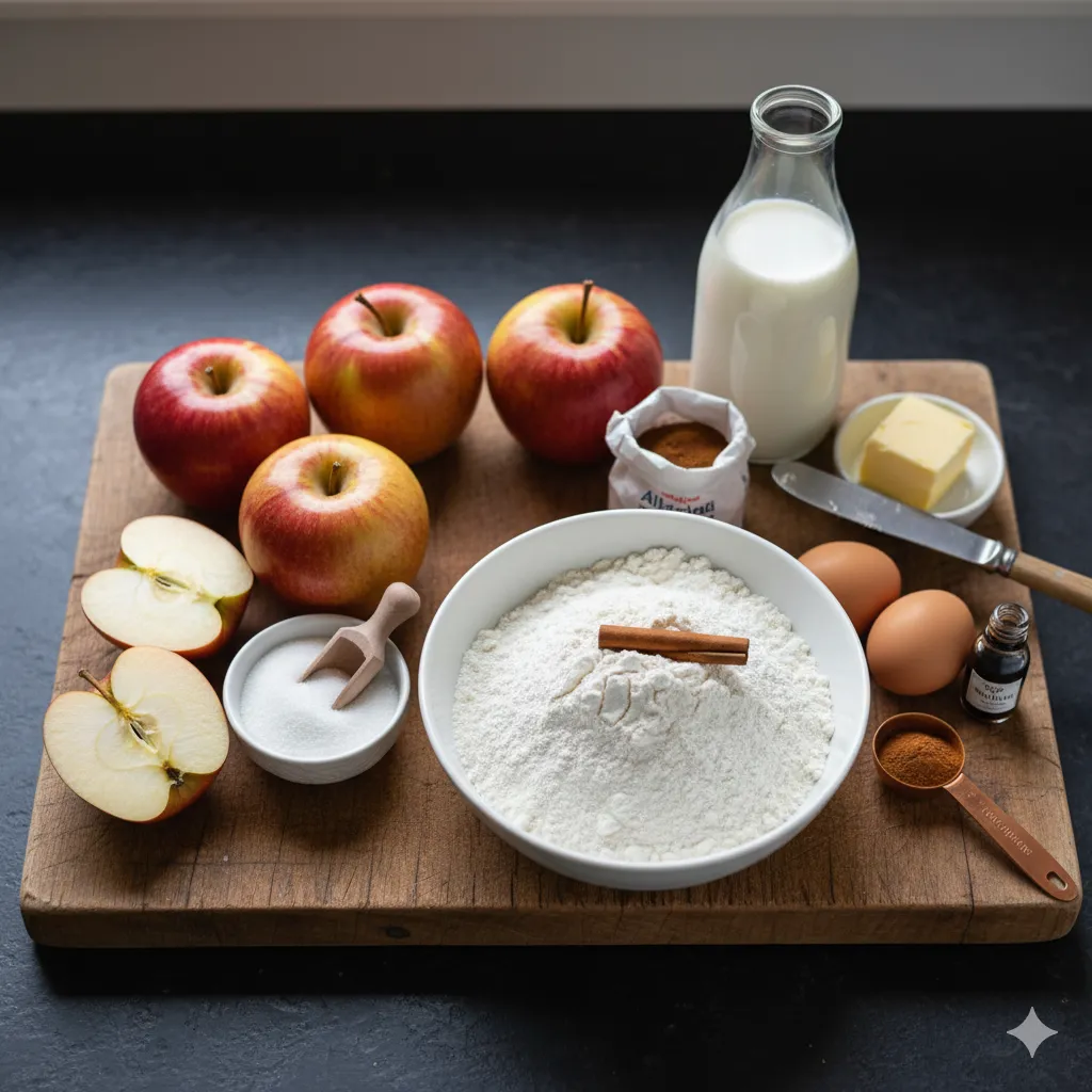 Gâteau renversé aux pommes caramélisées, avec les tranches de pommes brillantes et le sirop coulant sur l'assiette.
