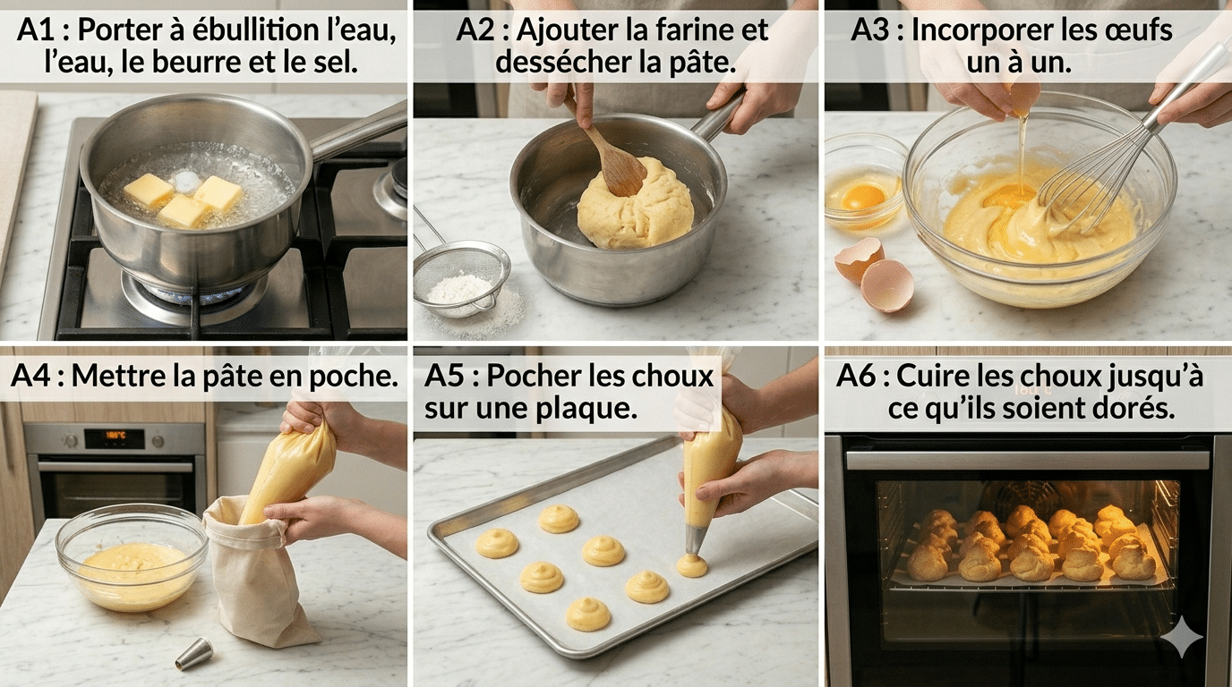 Préparation de la pâte à choux