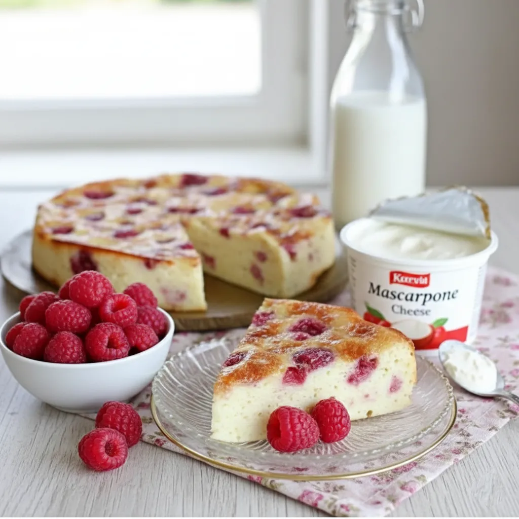 Millasson aux framboises et vanille, doré, avec un cœur fondant et une croûte cuite.
