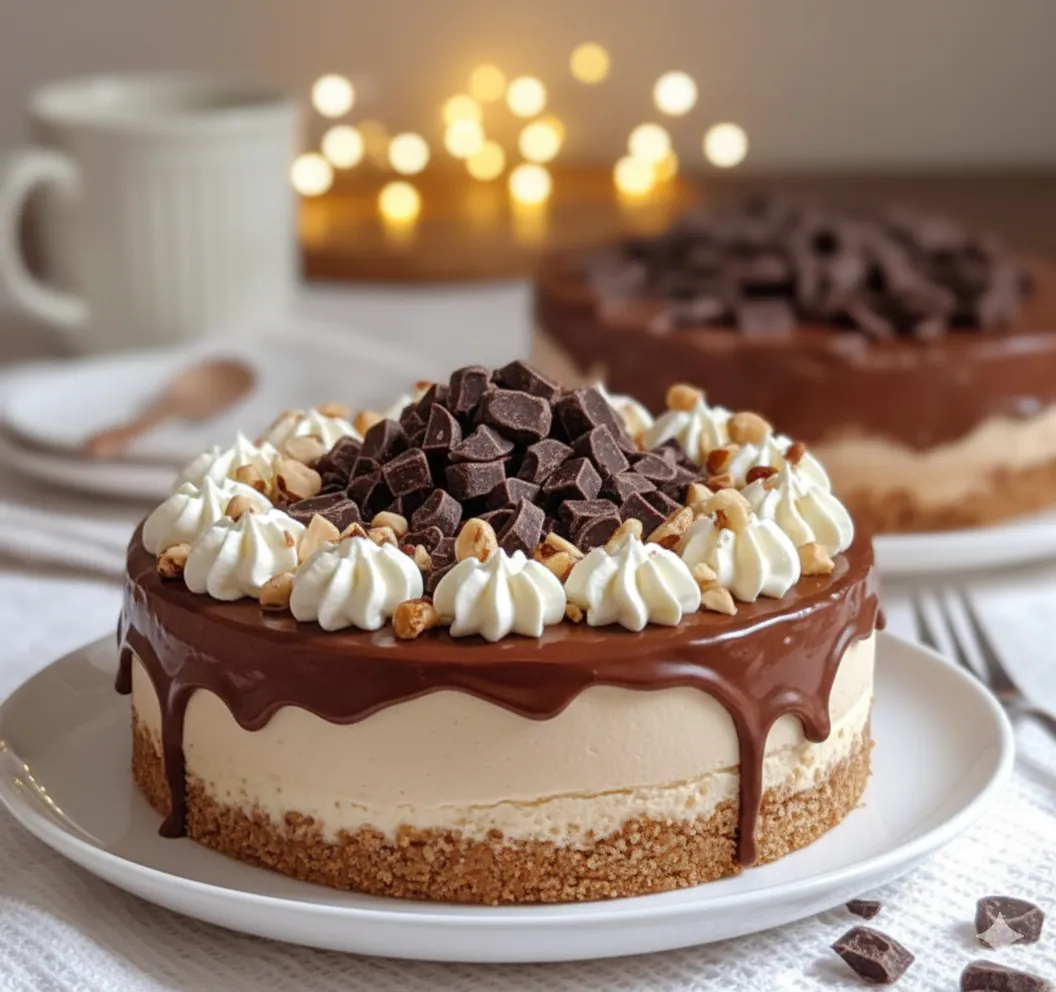 Tarte Mousse de Nutella 2 Tarte Mousse de Nutella parfaitement démoulée du moule à charnière, révélant les bords nets. Tarte Mousse de Nutella