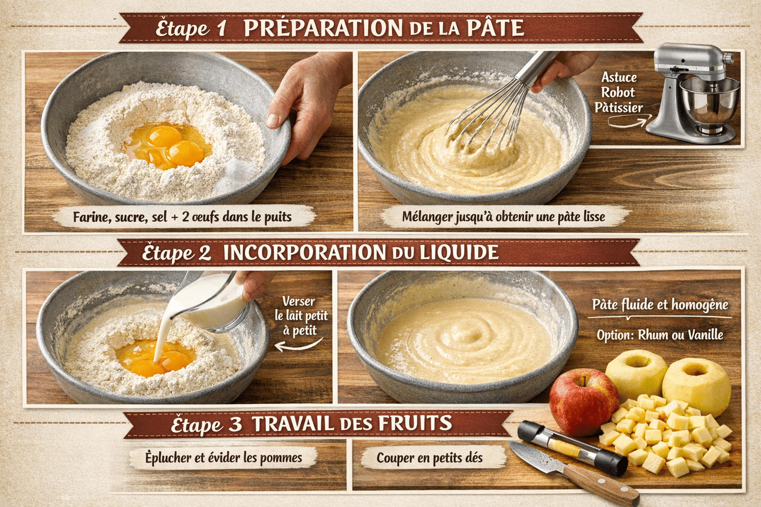 Étape 1 : Préparation de l’appareil à crépiau