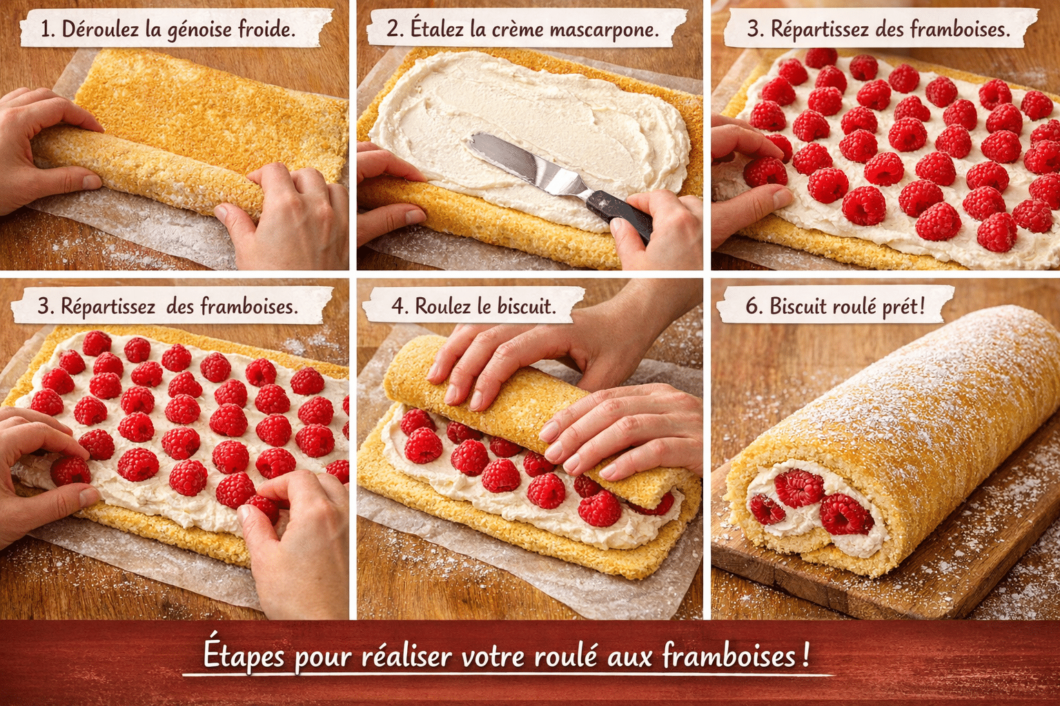 Étape 3 : Montage du biscuit roulé