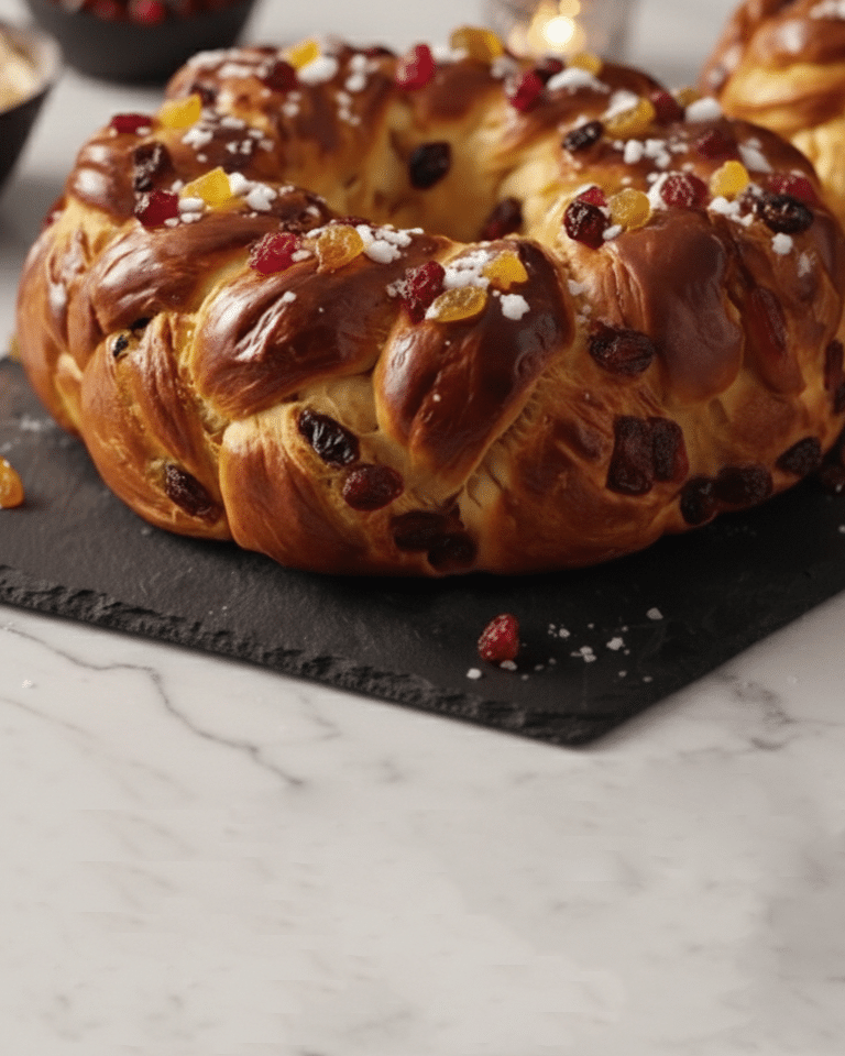 Levure boulangère fraîche émiettée dans un bol de lait tiède Brioche de Noël aux Fruits Confits