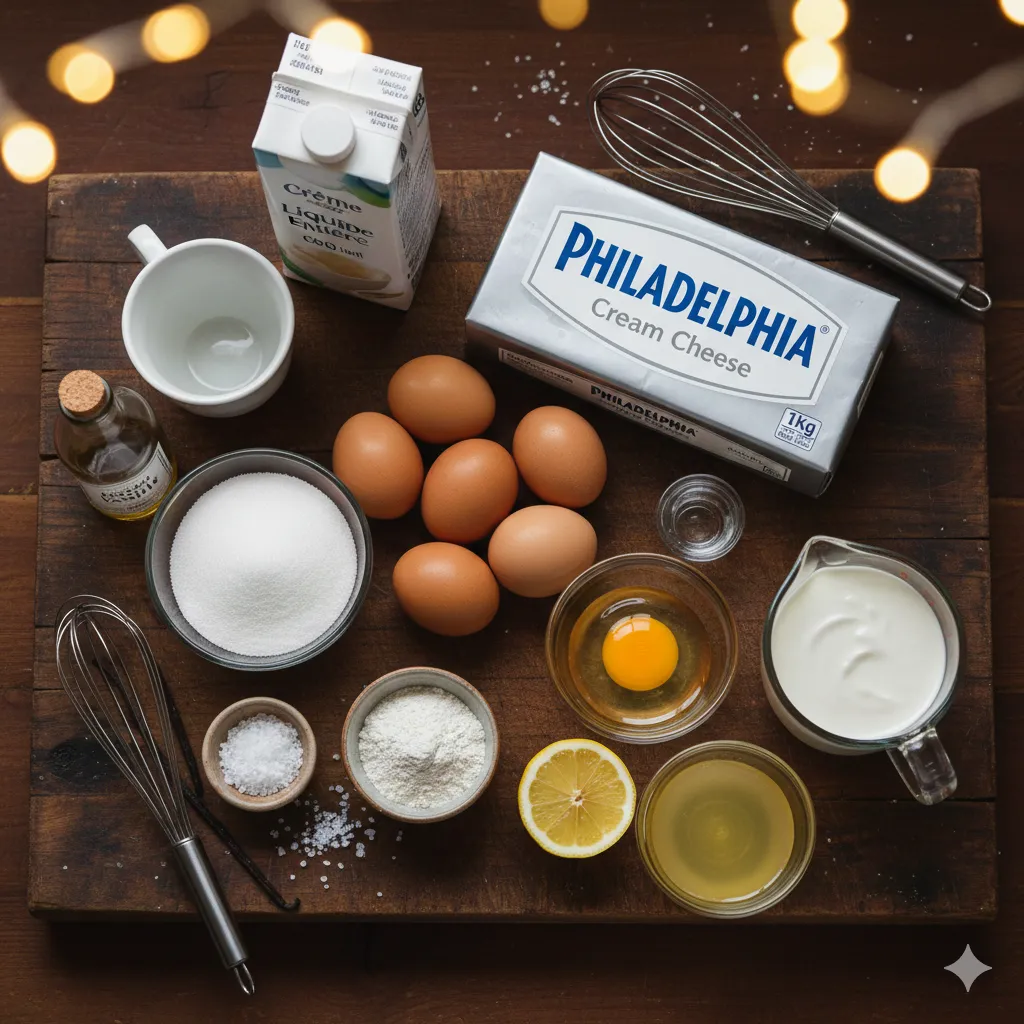 Moule à charnière tapissé de papier sulfurisé froissé et dépassant largement les bords. Burnt Basque Cheesecake 