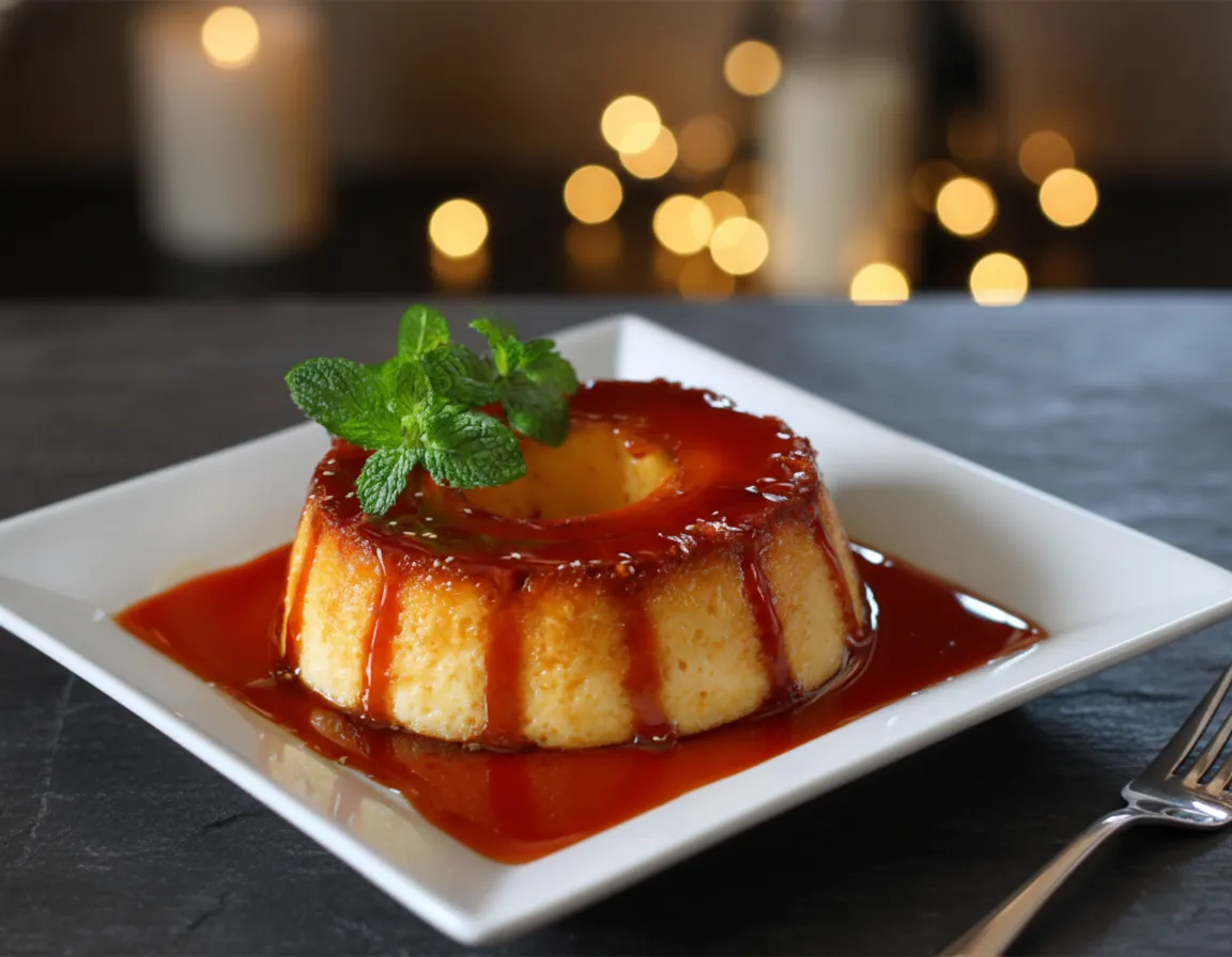 Flan Sans Pâte Ultra Fondant 2 Flan sans pâte cuisant au four, avec le dessus doré et gonflé. Flan Sans Pâte Ultra Fondant