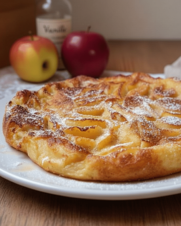 Tranches de pommes caramélisant dans une noix de beurre moussante dans une poêle. Crépiau Fondant aux Pommes Doucement Dorées