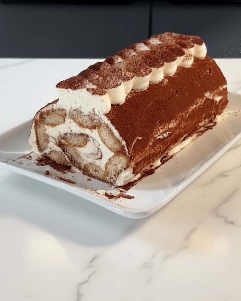 Moule à cake tapissé de film plastique avec des couches de crème blanche et de biscuits alignés