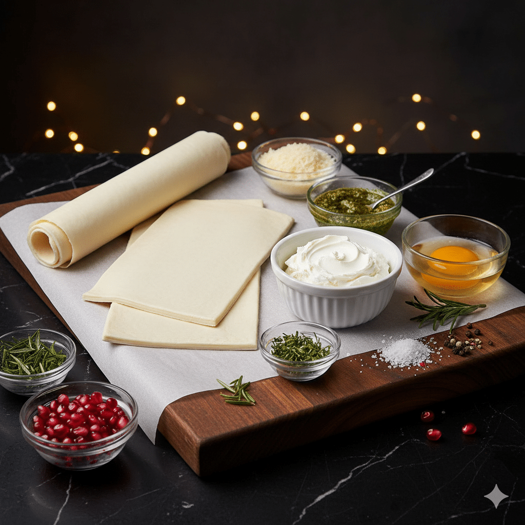 Branches du sapin feuilleté torsadées prêtes à cuire